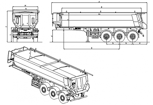 Самосвальный полуприцеп Велтон NW 3 S 30 HP